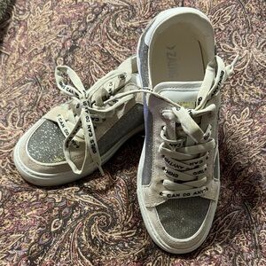 Zadig & Voltaire Women's Silver and White Sneakers